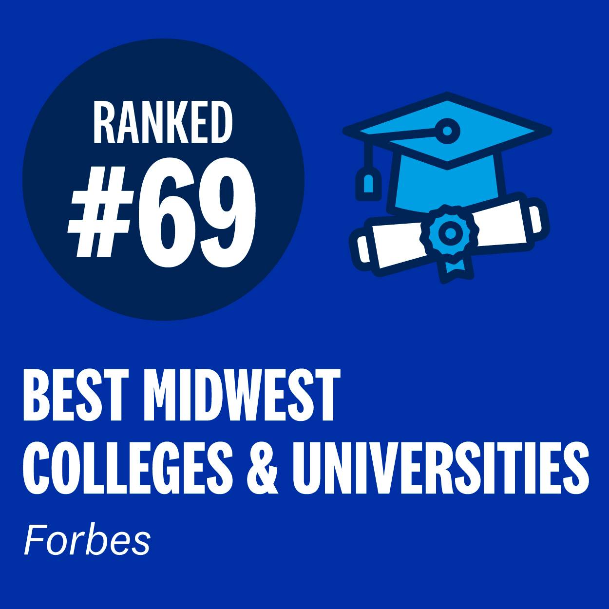 Ranked #69 in Best Midwest Colleges & Universities by Forbes